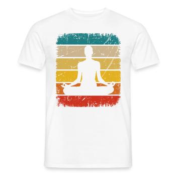 Carré Vintage et Yoga - - T-shirt homme - blanc - Devant - AI Model Male 178 dark (178cm)