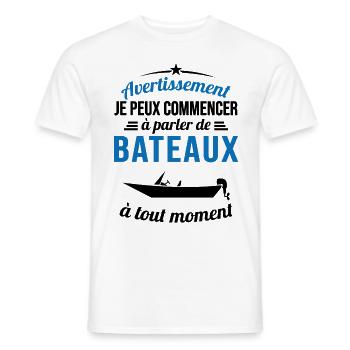 Parler De Bateaux À Tout Moment Cadeau Pêcheur - T-shirt homme - blanc - Devant - AI Model Male 178 dark (178cm)