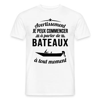 Parler De Bateaux À Tout Moment Cadeau Pêcheur - T-shirt homme - blanc - Devant - AI Model Male 178 dark (178cm)