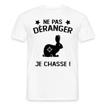 Ne Pas déranger Je Chasse ! - T-shirt homme - blanc - Devant - AI Model Male 178 dark (178cm)