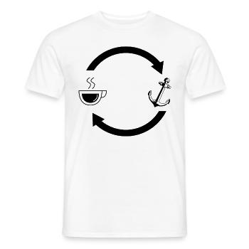 Charger du café Flèches et voiles 1 - - T-shirt homme - blanc - Devant - AI Model Male 178 dark (178cm)