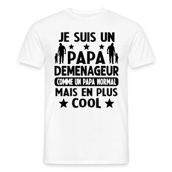 Je suis un Papa Déménageur Plus Cool - T-shirt homme - blanc - Devant - AI Model Male 178 dark (178cm)