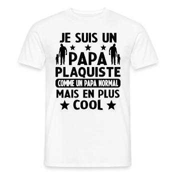 Plaquiste fête des pères futur papa - T-shirt homme - blanc - Devant - AI Model Male 178 dark (178cm)