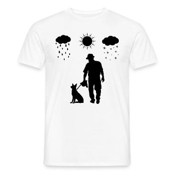Toutes les saisons et chien - (4) - T-shirt homme - blanc - Devant - AI Model Male 178 dark (178cm)
