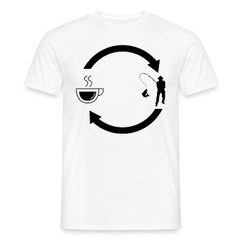 Coffee load arrows and fishing - - Men's T-Shirt - white - Front - AI Model Male 178 dark (178cm)