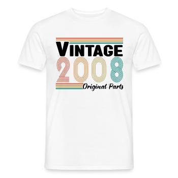 Vintage 2008 Original Parts Cadeau Anniversaire - T-shirt homme - blanc - Devant - AI Model Male 178 dark (178cm)