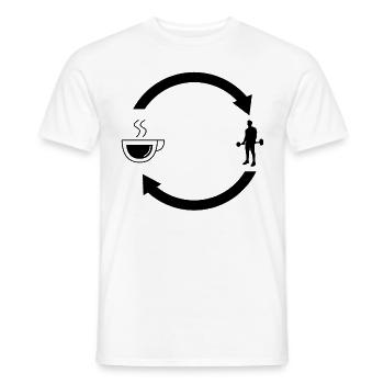 Flèches de chargement de café et fitness - - T-shirt homme - blanc - Devant - AI Model Male 178 dark (178cm)