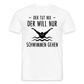 Der Tut Nix der Wille Nur Schwimmen Gehen - - Männer T-Shirt - Weiß - Vorne - AI Model Male 178 dark (178cm)