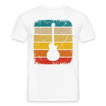 Vintage-Platz und Gitarre - - Männer T-Shirt - Weiß - Vorne - AI Model Male 178 dark (178cm)