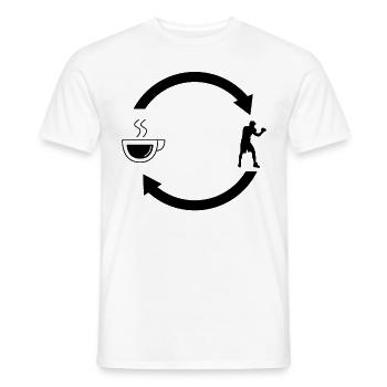 Charger des flèches et des boîtes de café - - T-shirt homme - blanc - Devant - AI Model Male 178 dark (178cm)