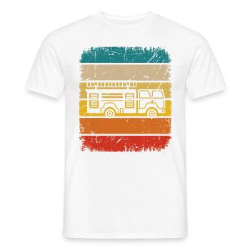 Vintage Square et service d’incendie 1 - - T-shirt homme - blanc - Devant - AI Model Male 178 dark (178cm)