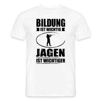 Bildung ist wichtig jagen ist wichtiger - - Männer T-Shirt - Weiß - Vorne - AI Model Male 178 dark (178cm)