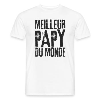 Meilleur papy du monde ! - T-shirt homme - blanc - Devant - AI Model Male 178 dark (178cm)