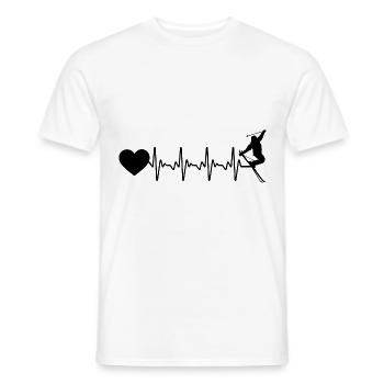 Herzschlagherz und Skifahren - (2) - Männer T-Shirt - Weiß - Vorne - AI Model Male 178 dark (178cm)