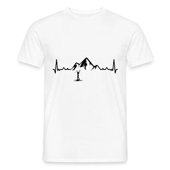 Heartbeat Mountain 1 et le ski - - T-shirt homme - blanc - Devant - AI Model Male 178 dark (178cm)