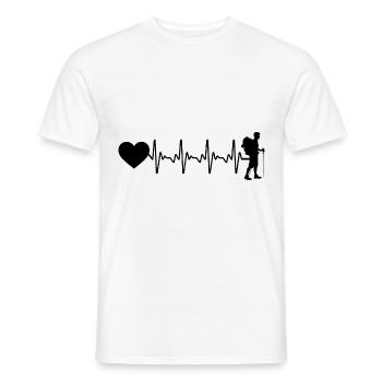 heartbeat heart et randonnée - - T-shirt homme - blanc - Devant - AI Model Male 178 dark (178cm)
