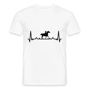 Battement de cœur et cheval - (2) - T-shirt homme - blanc - Devant - AI Model Male 178 dark (178cm)
