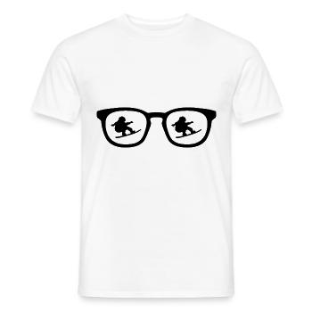 Sunglasses and snowboarding - - Men's T-Shirt - white - Front - AI Model Male 178 dark (178cm)