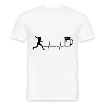 Heartbeat Beer and Tennis - - Men's T-Shirt - white - Front - AI Model Male 178 dark (178cm)