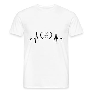Heartbeat heart and camping - (4) - Men's T-Shirt - white - Front - AI Model Male 178 dark (178cm)