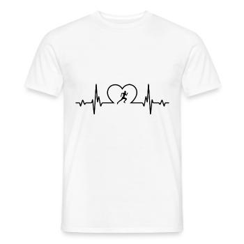 Heartbeat Heart et course - (3) - T-shirt homme - blanc - Devant - AI Model Male 178 dark (178cm)