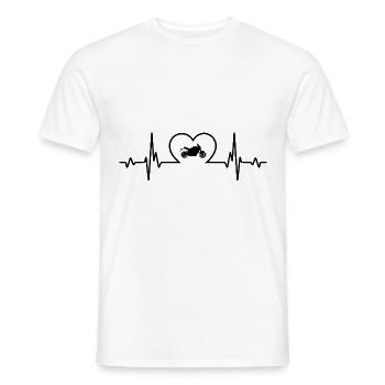 Heartbeat Herz und Motorrad 1 - (MOTORRAD) - Männer T-Shirt - Weiß - Vorne - AI Model Male 178 dark (178cm)