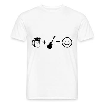 Bier Smile Face und Gitarre - - Männer T-Shirt - Weiß - Vorne - AI Model Male 178 dark (178cm)