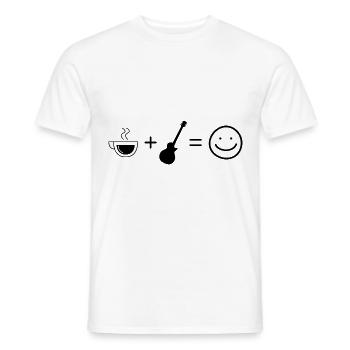 Coffee Smile Face et Guitare - - T-shirt homme - blanc - Devant - AI Model Male 178 dark (178cm)