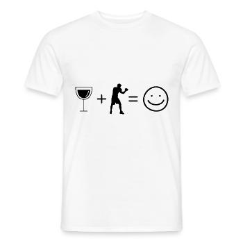 Wine Smile Face and Boxes - - Men's T-Shirt - white - Front - AI Model Male 178 dark (178cm)