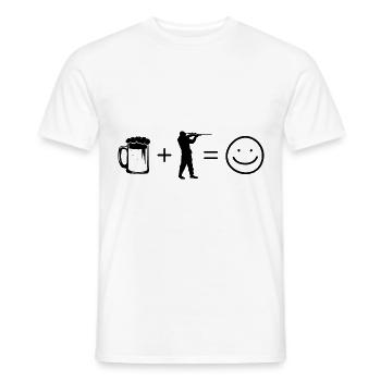 Beer Smile Face et Hunt 1 - - T-shirt homme - blanc - Devant - AI Model Male 178 dark (178cm)
