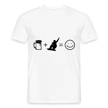 Beer Smile Face et Snowboard - - T-shirt homme - blanc - Devant - AI Model Male 178 dark (178cm)