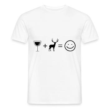 Wine Smile Face and Hunt 2 - - Men's T-Shirt - white - Front - AI Model Male 178 dark (178cm)