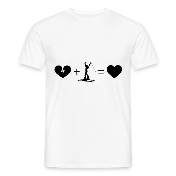 Gebrochenes Herz Herz und Skifahren 1 - - Männer T-Shirt - Weiß - Vorne - AI Model Male 178 dark (178cm)