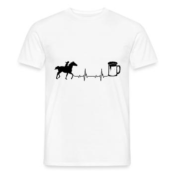 Heartbeat Bière et Cheval - (2) - T-shirt homme - blanc - Devant - AI Model Male 178 dark (178cm)