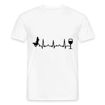 Herzschlagwein und Hund - (3) - Männer T-Shirt - Weiß - Vorne - AI Model Male 178 dark (178cm)