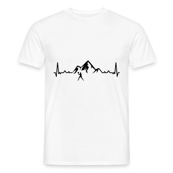 Heartbeat Mountain 1 en Tennis - (2) - Heren T-shirt - wit - Voor - AI Model Male 178 dark (178cm)