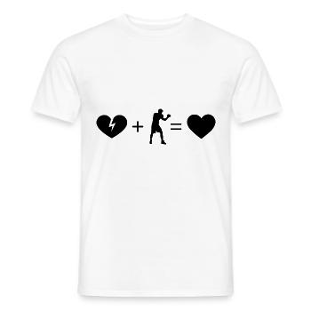 Gebrochenes Herz Herz und Boxen - - Männer T-Shirt - Weiß - Vorne - AI Model Male 178 dark (178cm)