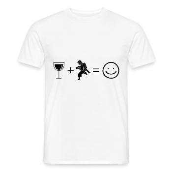 Wein Smile Face und Feuerwehr - - Männer T-Shirt - Weiß - Vorne - AI Model Male 178 dark (178cm)
