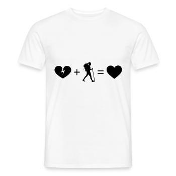 Gebrochenes Herz Herz und Wandern 1 - - Männer T-Shirt - Weiß - Vorne - AI Model Male 178 dark (178cm)