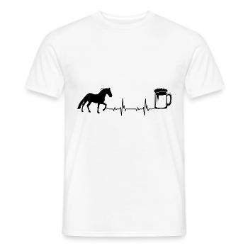 Heartbeat Bière et Cheval - (3) - T-shirt homme - blanc - Devant - AI Model Male 178 dark (178cm)