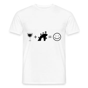 Wine Smile Face and Climbing - - Men's T-Shirt - white - Front - AI Model Male 178 dark (178cm)