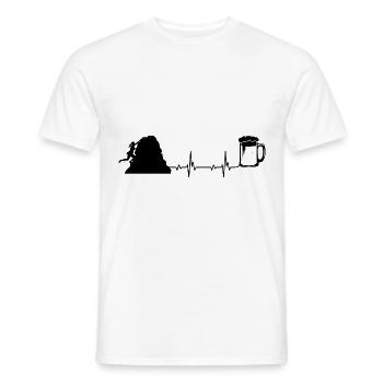 Heartbeat Beer and Climbing - (2) - Men's T-Shirt - white - Front - AI Model Male 178 dark (178cm)