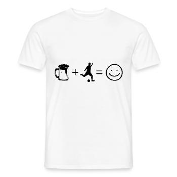 Beer Smile Face and Football 1 - - Men's T-Shirt - white - Front - AI Model Male 178 dark (178cm)