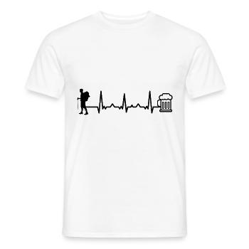 Bière Heartbeat et randonnée - - T-shirt homme - blanc - Devant - AI Model Male 178 dark (178cm)