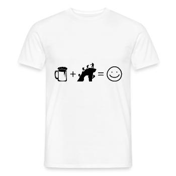 Beer Smile Face and Climbing - - Men's T-Shirt - white - Front - AI Model Male 178 dark (178cm)