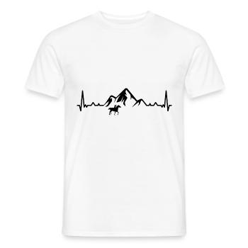 Heartbeat-Berg 1 und Pferd - - Männer T-Shirt - Weiß - Vorne - AI Model Male 178 dark (178cm)