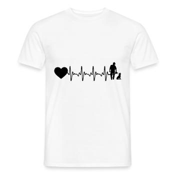 Herzschlagherz und Hund - (4) - Männer T-Shirt - Weiß - Vorne - AI Model Male 178 dark (178cm)