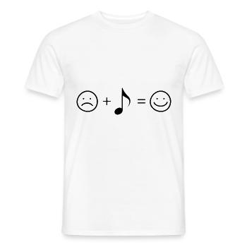 Smile Face and Music - - Men's T-Shirt - white - Front - AI Model Male 178 dark (178cm)