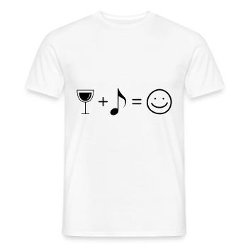 Wine Smile Face and Music - - Men's T-Shirt - white - Front - AI Model Male 178 dark (178cm)