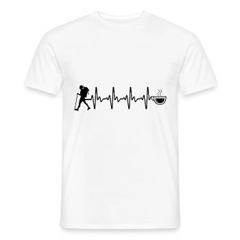 Café Heartbeat et Randonnée - (2) - T-shirt homme - blanc - Devant - AI Model Male 178 dark (178cm)